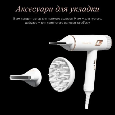 Фен Rowenta Ultimate Experience Maestria, 2000Вт, 3 режими, дифузор, іоніз-я, хол. обдув, фірмовий кейс, білий (CV9910F3) Фен Rowenta Ultimate Experience Maestria, 2000Вт, 3 режими, дифузор, іоніз-я, хол. обдув, фірмовий кейс, білий (CV9910F3)