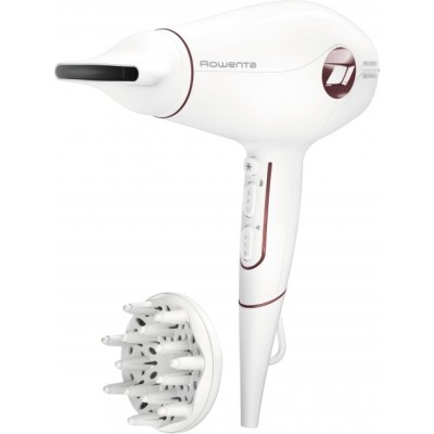 Фен Rowenta Volumizer Hybrid, 1800Вт, 3 режими, іонізація, хол. обдув, турборежим, білий (CV6135F0)