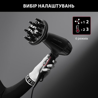 Фен Rowenta x Karl Lagerfeld K/Pro Stylist, 2200Вт, 3 режими, іоніз-я, дифузор, 2 концентратора, хол. обдув, чорний (CV888LF0) Фен Rowenta x Karl Lagerfeld K/Pro Stylist, 2200Вт, 3 режими, іоніз-я, дифузор, 2 концентратора, хол. обдув, чорний (CV888LF0)