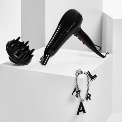 Фен Rowenta x Karl Lagerfeld Powerline, 2100Вт, 3 режими, дифузор, іоніз-я, хол. обдув, чорний (CV591LF0)