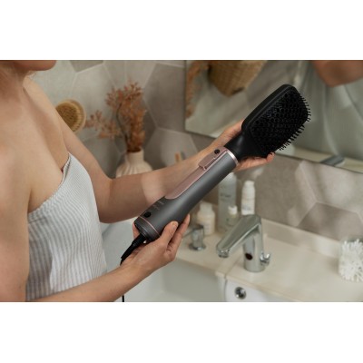 Фен-щітка Ardesto Brush Pink Touch, 1200Вт, 2 швидкості, 2 темп. режими, LED-дисплей, функція іонізації , 4 насадки, сірий+ роже Фен-щітка Ardesto Brush Pink Touch, 1200Вт, 2 швидкості, 2 темп. режими, LED-дисплей, функція іонізації , 4 насадки, сірий+ роже