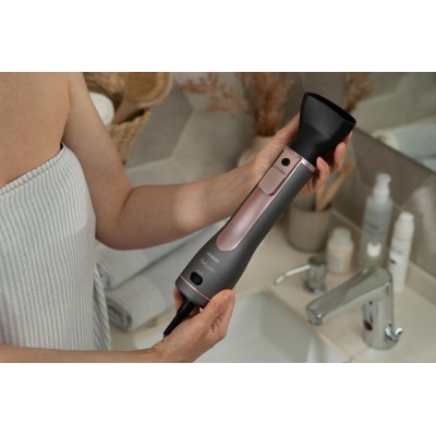Фен-щітка Ardesto Brush Pink Touch, 1200Вт, 2 швидкості, 2 темп. режими, LED-дисплей, функція іонізації , 4 насадки, сірий+ роже Фен-щітка Ardesto Brush Pink Touch, 1200Вт, 2 швидкості, 2 темп. режими, LED-дисплей, функція іонізації , 4 насадки, сірий+ роже