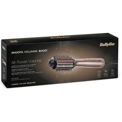 Фен-щітка Babyliss Air Power Volume, 1000Вт, 2 режими, дифузор, іоніз-я, хол. обдув, кераміка, рожевий (AS95E) Фен-щітка Babyliss Air Power Volume, 1000Вт, 2 режими, дифузор, іоніз-я, хол. обдув, кераміка, рожевий (AS95E)