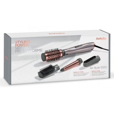 Фен-щітка Babyliss, 1000Вт, 2 режими, іоніз-я, хол. обдув, кераміка, сірий (AS136E) Фен-щітка Babyliss, 1000Вт, 2 режими, іоніз-я, хол. обдув, кераміка, сірий (AS136E)