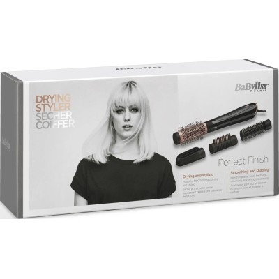 Фен-щітка Babyliss, 1000Вт, 2 режими, іоніз-я, хол. обдув, кераміка, чорний (AS126E) Фен-щітка Babyliss, 1000Вт, 2 режими, іоніз-я, хол. обдув, кераміка, чорний (AS126E)