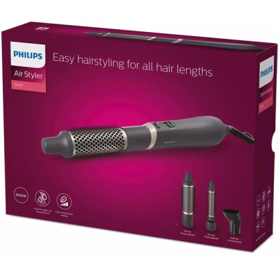 Фен-щітка Philips 3000 Series, 800Вт, 3 режими, хол. обдув, кераміка, сірий (BHA301/00) Фен-щітка Philips 3000 Series, 800Вт, 3 режими, хол. обдув, кераміка, сірий (BHA301/00)