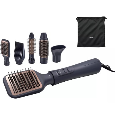 Фен-щітка Philips 5000 Series 1000Вт, 3 режими, іонізація, 5 насадок, синій (BHA530/00) Фен-щітка Philips 5000 Series 1000Вт, 3 режими, іонізація, 5 насадок, синій (BHA530/00)