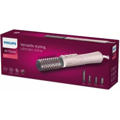 Фен-щітка Philips 7000 Series, 1000Вт, 3 режими, іоніз-я, оберт., кераміка, турмалін, рожевий (BHA735/00) Фен-щітка Philips 7000 Series, 1000Вт, 3 режими, іоніз-я, оберт., кераміка, турмалін, рожевий (BHA735/00)
