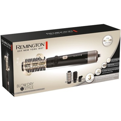Фен-щітка Remington Blow Dry & Style Caring, 1000Вт, 2 режими, іонізація, хол. обдув, кераміка, чорний (AS7580) Фен-щітка Remington Blow Dry & Style Caring, 1000Вт, 2 режими, іонізація, хол. обдув, кераміка, чорний (AS7580)