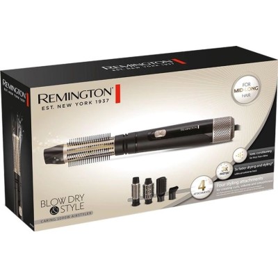 Фен-щітка Remington Blow Dry & Style Caring, 1000Вт, 2 режими, іоніз-я, хол. обдув, чохол, кераміка, чорно-золотий (AS7500) Фен-щітка Remington Blow Dry & Style Caring, 1000Вт, 2 режими, іоніз-я, хол. обдув, чохол, кераміка, чорно-золотий (AS7500)