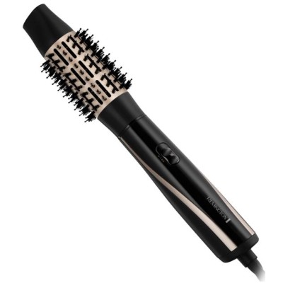 Фен-щітка Remington Blow Dry & Style Caring, 1200Вт, 2 режими, іоніз-я, хол. обдув, кейс для зберігання, кераміка, чорно-золотий Фен-щітка Remington Blow Dry & Style Caring, 1200Вт, 2 режими, іоніз-я, хол. обдув, кейс для зберігання, кераміка, чорно-золотий
