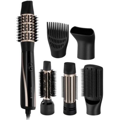 Фен-щітка Remington Blow Dry & Style Caring, 1200Вт, 2 режими, іоніз-я, хол. обдув, кейс для зберігання, кераміка, чорно-золотий Фен-щітка Remington Blow Dry & Style Caring, 1200Вт, 2 режими, іоніз-я, хол. обдув, кейс для зберігання, кераміка, чорно-золотий