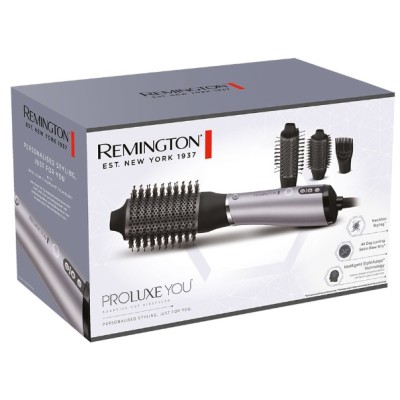Фен-щітка Remington ProLuxe You Adaptive, 1000Вт, 3 режими, іонізація, хол. обдув, кераміка, сірий (AS9880) Фен-щітка Remington ProLuxe You Adaptive, 1000Вт, 3 режими, іонізація, хол. обдув, кераміка, сірий (AS9880)