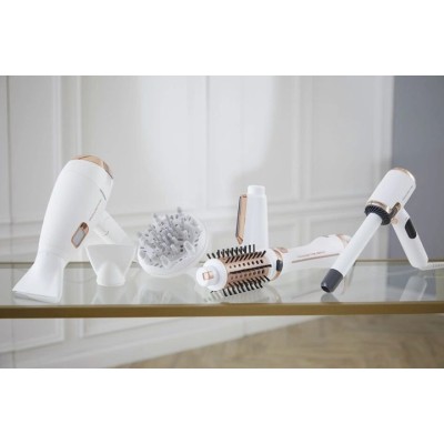 Фен-щітка Rowenta Brush Activ' Ultimate Care, 700Вт, 3 режими, іоніз-я, хол. обдув, оберт. насадок, кераміка, біло-золотий (CF97 Фен-щітка Rowenta Brush Activ' Ultimate Care, 700Вт, 3 режими, іоніз-я, хол. обдув, оберт. насадок, кераміка, біло-золотий (CF97
