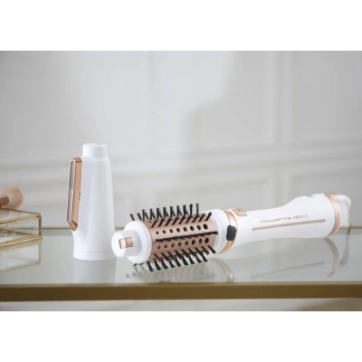 Фен-щітка Rowenta Brush Activ' Ultimate Care, 700Вт, 3 режими, іоніз-я, хол. обдув, оберт. насадок, кераміка, біло-золотий (CF97 Фен-щітка Rowenta Brush Activ' Ultimate Care, 700Вт, 3 режими, іоніз-я, хол. обдув, оберт. насадок, кераміка, біло-золотий (CF97