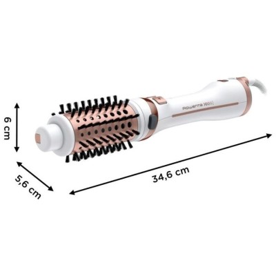 Фен-щітка Rowenta Brush Activ' Ultimate Care, 700Вт, 3 режими, іоніз-я, хол. обдув, оберт. насадок, кераміка, біло-золотий (CF97 Фен-щітка Rowenta Brush Activ' Ultimate Care, 700Вт, 3 режими, іоніз-я, хол. обдув, оберт. насадок, кераміка, біло-золотий (CF97