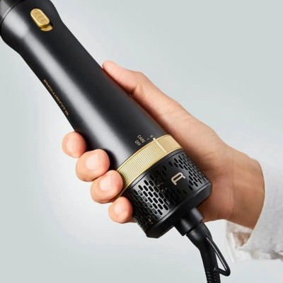 Фен-щітка Rowenta Express Style, 800Вт, 3 режими, іоніз-я, хол. обдув, кераміка, турмалін, чорно-золотий (CF6330F0)