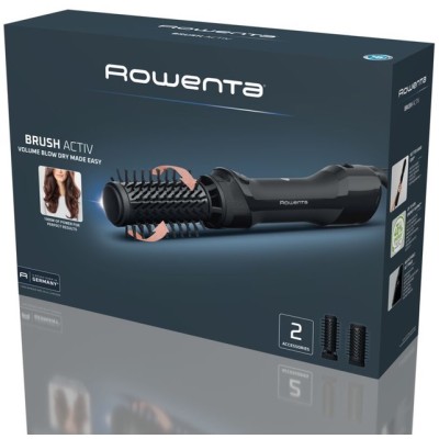 Фен-щітка Rowenta Renewal Brush Active, 1000Вт, 3 режими, іоніз-я, хол. обдув, оберт. насадка, 2 насадки, кераміка, чорний (UB95 Фен-щітка Rowenta Renewal Brush Active, 1000Вт, 3 режими, іоніз-я, хол. обдув, оберт. насадка, 2 насадки, кераміка, чорний (UB95