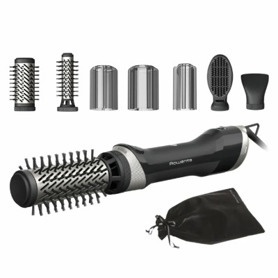 Фен-щітка Rowenta Renewal Brush Active, 1000Вт, 3 режими, іоніз-я, хол. обдув, оберт. насадка, 5 насадок, кераміка, чорний (UB95 Фен-щітка Rowenta Renewal Brush Active, 1000Вт, 3 режими, іоніз-я, хол. обдув, оберт. насадка, 5 насадок, кераміка, чорний (UB95