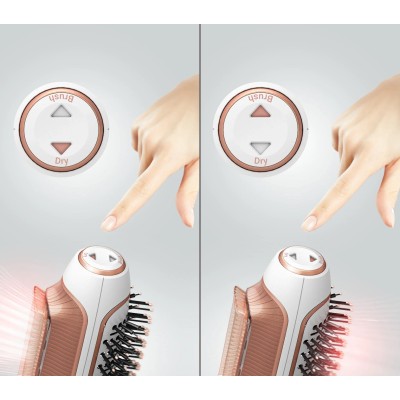 Фен-щітка Rowenta Reverso Dry&Brush 2в1, 1200Вт, 3 режими, іоніз-я, хол. обдув, насадок-2, кераміка, біло-золотистий (CF9820F0) Фен-щітка Rowenta Reverso Dry&Brush 2в1, 1200Вт, 3 режими, іоніз-я, хол. обдув, насадок-2, кераміка, біло-золотистий (CF9820F0)