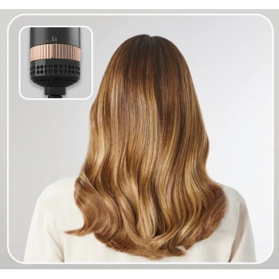 Фен-щітка Rowenta Reverso Dry&Brush 2в1, 1200Вт, 3 режими, іоніз-я, хол. обдув, насадок-2, кераміка, чорний-золотистий (CF9840F0 Фен-щітка Rowenta Reverso Dry&Brush 2в1, 1200Вт, 3 режими, іоніз-я, хол. обдув, насадок-2, кераміка, чорний-золотистий (CF9840F0