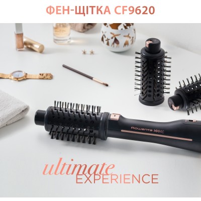 Фен-щітка Rowenta Ultimate Experience, 750Вт, 1 режими, іоніз-я, оберт.насадок, кераміка, чорний (CF9620F0) Фен-щітка Rowenta Ultimate Experience, 750Вт, 1 режими, іоніз-я, оберт.насадок, кераміка, чорний (CF9620F0)