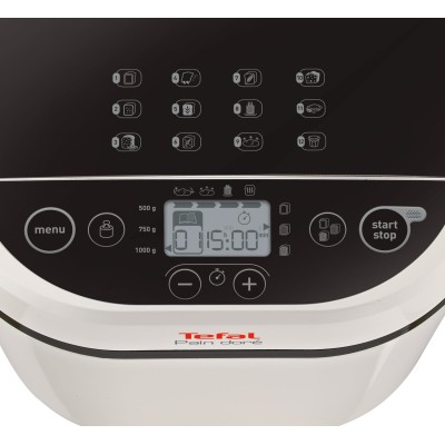 Хлібопічка Tefal PainDore 720Вт, програм-1, макс. вага -1кг, форма-прямокутник, пластик, чорно-білий (PF210138) Хлібопічка Tefal PainDore 720Вт, програм-1, макс. вага -1кг, форма-прямокутник, пластик, чорно-білий (PF210138)