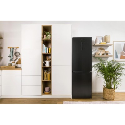 Холодильник Gorenje NRK619EABXL4 з нижн. мороз. камерою, 185х60х60см, 2 дв., Х- 204л, М- 96л, A+, NoFrost Plus, Fresh zone, чорн