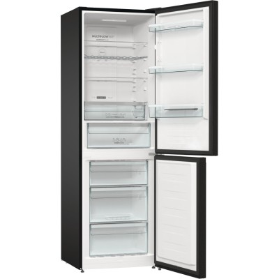 Холодильник Gorenje NRK619EABXL4 з нижн. мороз. камерою, 185х60х60см, 2 дв., Х- 204л, М- 96л, A+, NoFrost Plus, Fresh zone, чорн