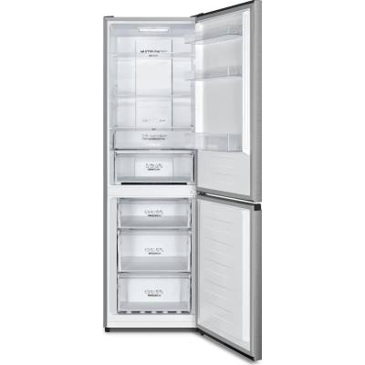 Холодильник Gorenje з нижн. мороз. камерою, 185х60х60см, 2 дв., Х- 207л, М- 93л, A++, NoFrost Plus, Fresh zone, Зовн. Диспл, сір