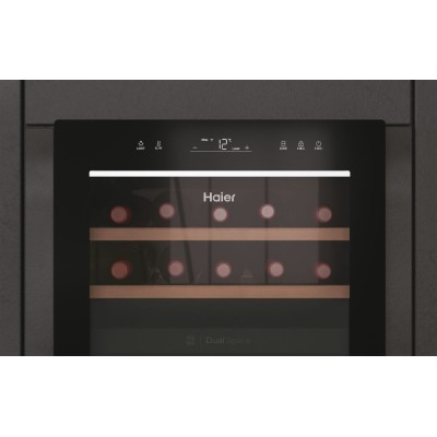 Холодильник Haier для вина, 82x49.7х58.5, холод.відд.-106л, зон - 2, бут-42, ST, дисплей, чорний (HWS42GDAU1)