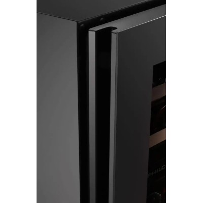 Холодильник Philco для вина, 85х29.5х57, холод.відд.-47л, зон - 2, бут-17, диспл, підсвітка, чорний (PW17GDFB)
