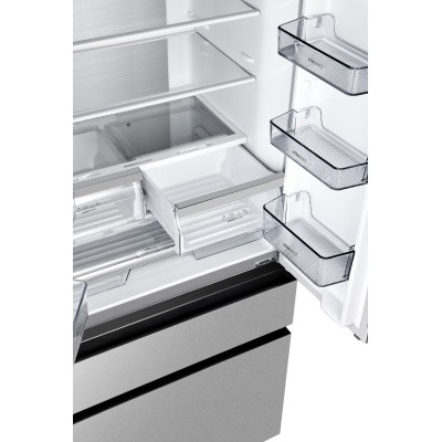 Холодильник SBS Gorenje NRM8181UX, франц.дверцята, 182x80x71см, 2 дв., Х- 299л, М- 122л, A+, NF,  Інвертор, Дисплей, Сірий