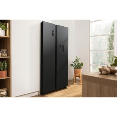 Холодильник SBS Gorenje, 179х67х92см, 2 двері, 353(191)л, А++, NF+, Інв., Зона св-ті, диспенсер, генератор льоду, Зовн. Диспл, ч Холодильник SBS Gorenje, 179х67х92см, 2 двері, 353(191)л, А++, NF+, Інв., Зона св-ті, диспенсер, генератор льоду, Зовн. Диспл, ч