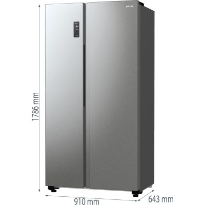 Холодильник SBS Gorenje, 179х67х92см, 2 двері, 356( 191)л, А++, NF+, Інв. , Зона св-ті, Зовн. Диспл, матовий сірий (NRR9185EAXL) Холодильник SBS Gorenje, 179х67х92см, 2 двері, 356( 191)л, А++, NF+, Інв. , Зона св-ті, Зовн. Диспл, матовий сірий (NRR9185EAXL)