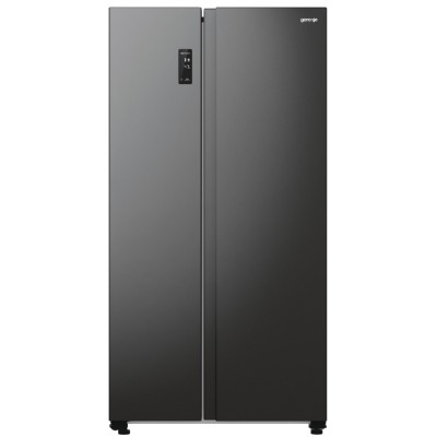 Холодильник SBS Gorenje, 179х67х92см, 2 двері, 356(191)л, А++, NF+, Інв., Зона св-ті, Зовн. Диспл, чорний (NRR9185EABXL)
