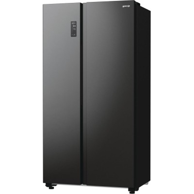 Холодильник SBS Gorenje, 179х67х92см, 2 двері, 356(191)л, А++, NF+, Інв., Зона св-ті, Зовн. Диспл, чорний (NRR9185EABXL)