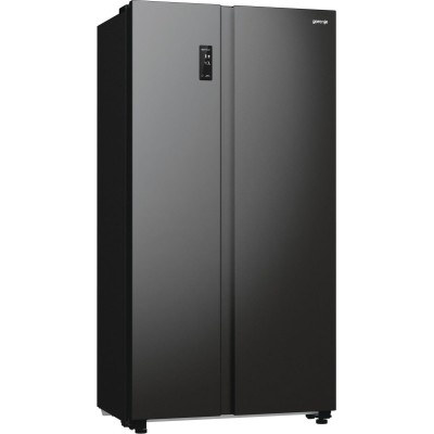 Холодильник SBS Gorenje, 179х67х92см, 2 двері, 356(191)л, А++, NF+, Інв., Зона св-ті, Зовн. Диспл, чорний (NRR9185EABXL)