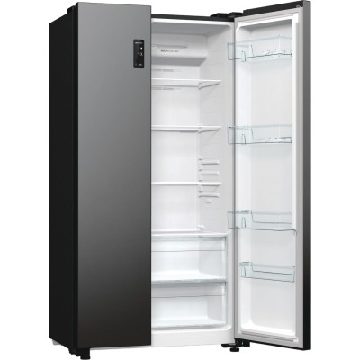 Холодильник SBS Gorenje, 179х67х92см, 2 двері, 356(191)л, А++, NF+, Інв., Зона св-ті, Зовн. Диспл, чорний (NRR9185EABXL)