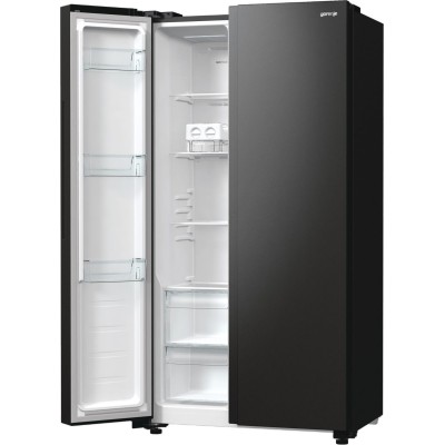 Холодильник SBS Gorenje, 179х67х92см, 2 двері, 356(191)л, А++, NF+, Інв., Зона св-ті, Зовн. Диспл, чорний (NRR9185EABXL)