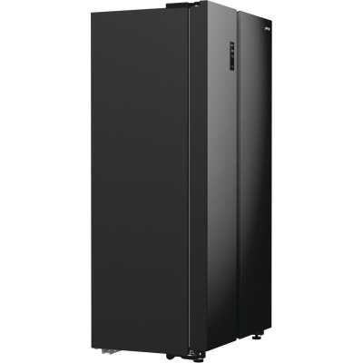 Холодильник SBS Gorenje, 179х67х92см, 2 двері, 356(191)л, А++, NF+, Інв., Зона св-ті, Зовн. Диспл, чорний (NRR9185EABXL)