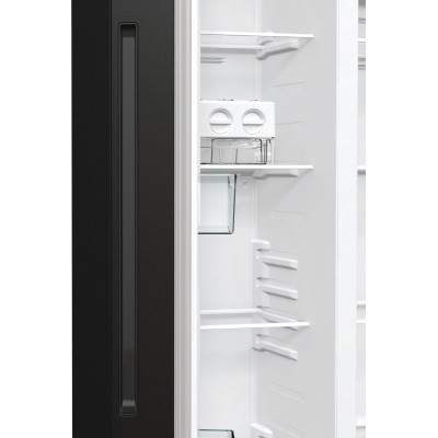 Холодильник SBS Gorenje, 179х67х92см, 2 двері, 356(191)л, А++, NF+, Інв., Зона св-ті, Зовн. Диспл, чорний (NRR9185EABXL)
