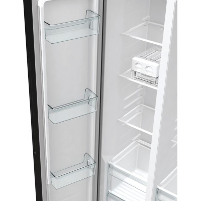 Холодильник SBS Gorenje, 179х67х92см, 2 двері, 356(191)л, А++, NF+, Інв., Зона св-ті, Зовн. Диспл, чорний (NRR9185EABXL)