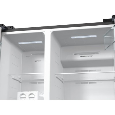 Холодильник SBS Gorenje, 179х67х92см, 2 двері, 356(191)л, А++, NF+, Інв., Зона св-ті, Зовн. Диспл, чорний (NRR9185EABXL)