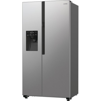 Холодильник SBS Gorenje, 179х70х92см, 2 двері, 376(190)л, А++, NF+, Інв., Зона св-ті, диспенсер, генератор льоду, Зовн. Диспл, н