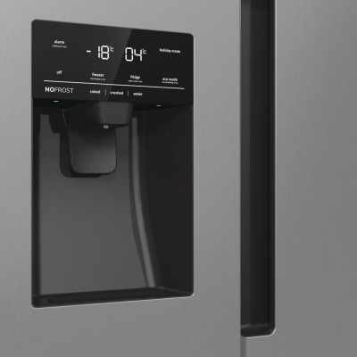 Холодильник SBS Gorenje, 179х70х92см, 2 двері, 376(190)л, А++, NF+, Інв., Зона св-ті, диспенсер, генератор льоду, Зовн. Диспл, н