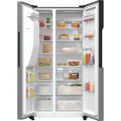 Холодильник SBS Gorenje, 179х70х92см, 2 двері, 376(190)л, А++, NF+, Інв., Зона св-ті, диспенсер, генератор льоду, Зовн. Диспл, н