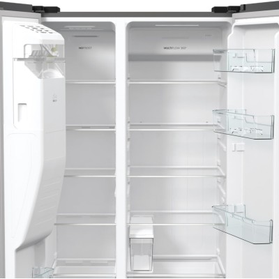 Холодильник SBS Gorenje, 179х70х92см, 2 двері, 376(190)л, А++, NF+, Інв., Зона св-ті, диспенсер, генератор льоду, Зовн. Диспл, н