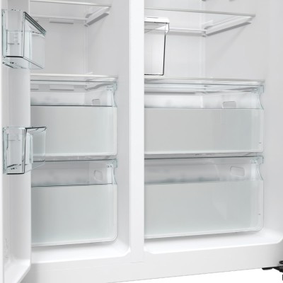 Холодильник SBS Gorenje, 179х70х92см, 2 двері, 376(190)л, А++, NF+, Інв., Зона св-ті, диспенсер, генератор льоду, Зовн. Диспл, н