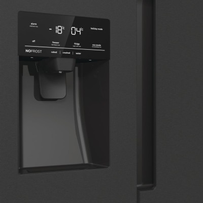 Холодильник SBS Gorenje, 179х70х92см, 2 двері, 376(190)л, А++, NF+, Інв., Зона св-ті, диспенсер, генератор льоду, Зовн. Диспл, ч Холодильник SBS Gorenje, 179х70х92см, 2 двері, 376(190)л, А++, NF+, Інв., Зона св-ті, диспенсер, генератор льоду, Зовн. Диспл, ч